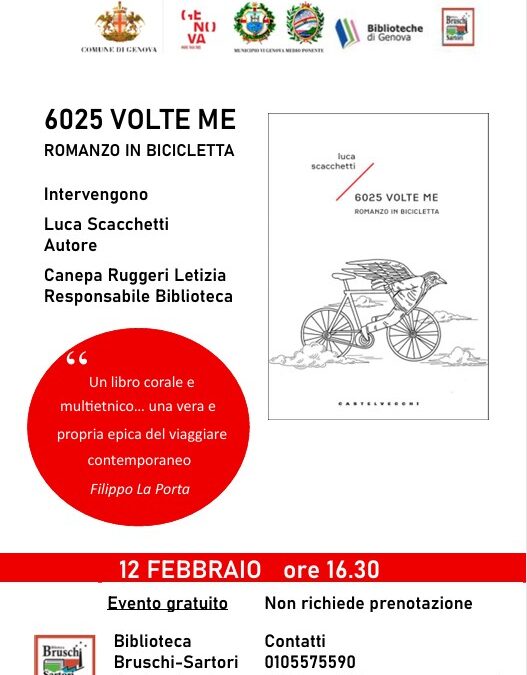 Presentazione del libro 6025 volte me. Romanzo in bicicletta, l’autore dialogherà con Letizia Canepa Ruggeri
